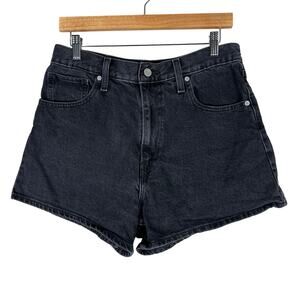 Levi’s 501 Black High Waisted Mom Clean Cut Denim Shorts